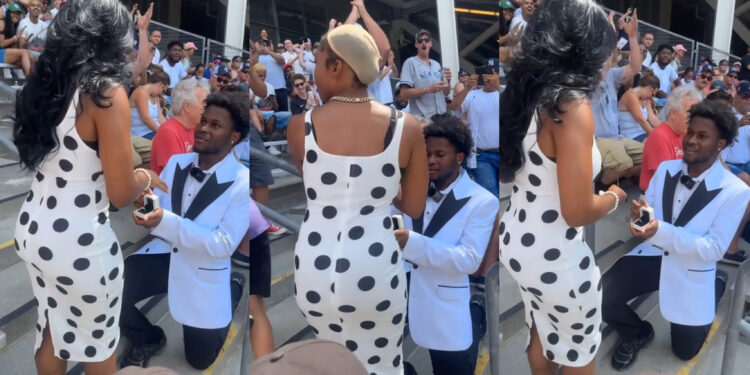 “Some people say na her ex,” a lady was celebrating is proposal, some body from nowhere came and snatch her wig away video Trends