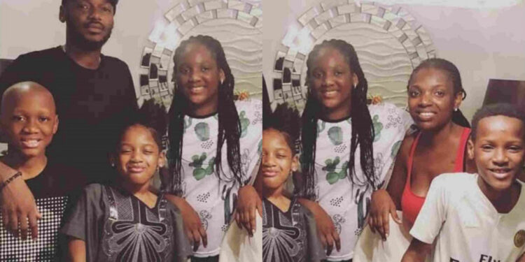 See photos of  2baba and his beautiful children which proves that 2face don’t need DNA