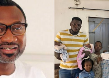 Femi Otedola Donates N5 Million and Provides Scholarships to Quadruplet Family