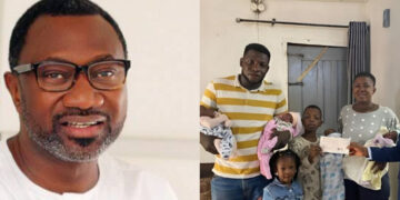 Femi Otedola Donates N5 Million and Provides Scholarships to Quadruplet Family