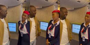 Obi Cubana Charms Air Peace Hostess in Playful Video That Has Everyone Talking!