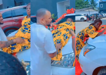 “My son makes it happened” Nigerian mother celebrate after her son bought her a multi million naira car