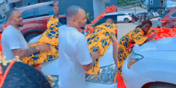“My son makes it happened” Nigerian mother celebrate after her son bought her a multi million naira car