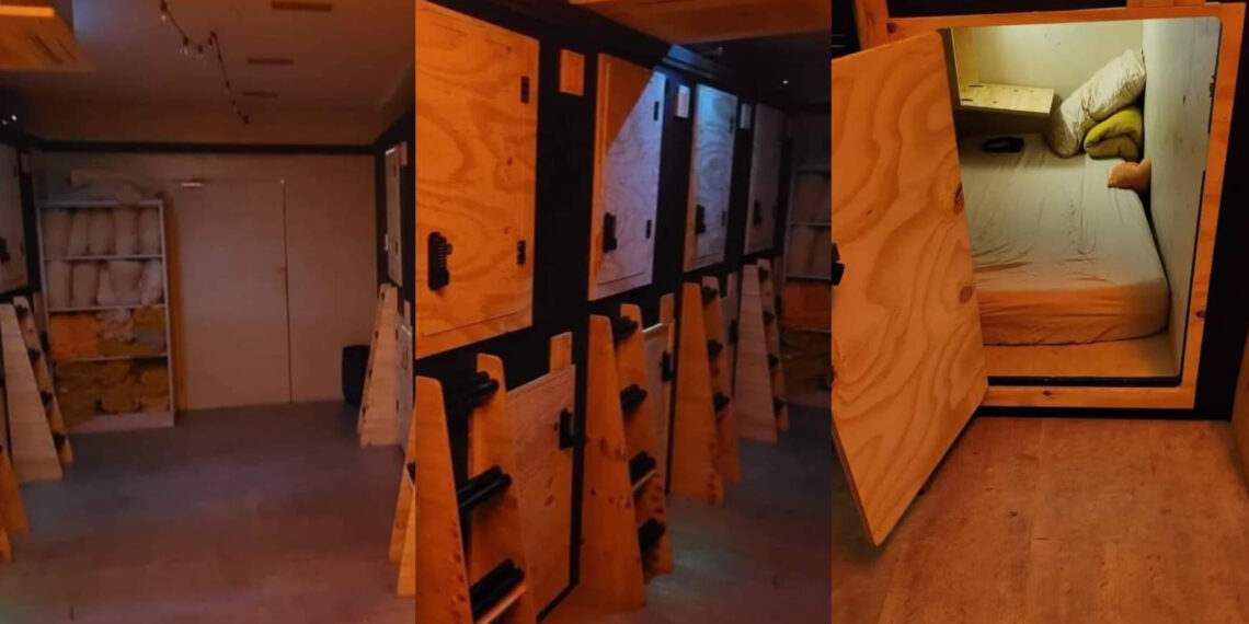 US-based Nigerian Man Shows Sleeping ‘box’ Where Many Who Recently Relocated Abroad Pay Money To Slèep For 8 Hours