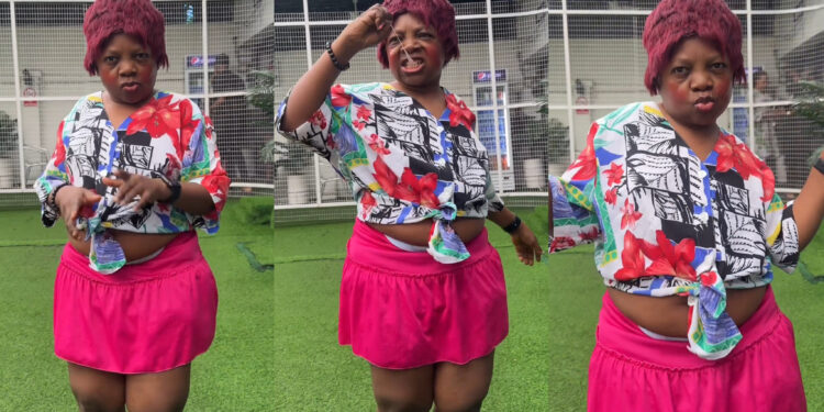 “Ayra star tummy”, reactions trailing as Chinedu Ikedieze popularly known as aki joins the short skirt challenge