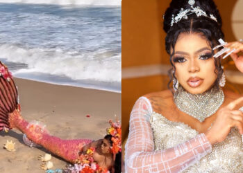 Bobrisky shares Behind d scene of what she goes through to give you nice photos of that marmaide photo that went viral.