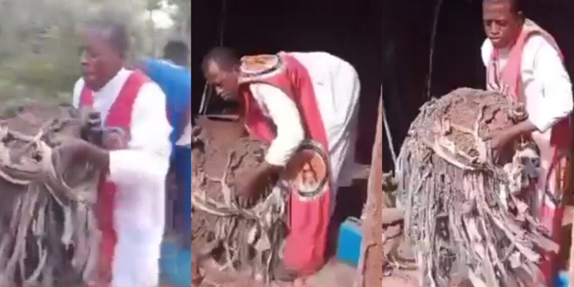 “Powerful Act: Reverend Father Destroys Shrine in Southeast Nigeria, Sparks Mixed Reactions”