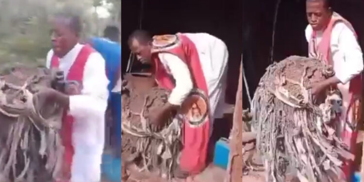 “Powerful Act: Reverend Father Destroys Shrine in Southeast Nigeria, Sparks Mixed Reactions”