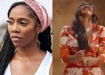TiwaSavage playing a cover eyes game in an interview gat Jaw-Dropping mix reactions trails after she hold a banana with her two hands