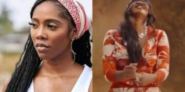 TiwaSavage playing a cover eyes game in an interview gat Jaw-Dropping mix reactions trails after she hold a banana with her two hands