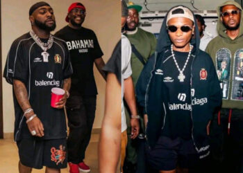  A photo of Davido and Wizkid wearing Balenciaga has sparked a debate on social media, with fans asking who rock it better. 