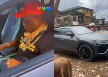 “Nigerian Big Boy Stuns Locals as He Drives His New Lamborghini Urus Back to His Roots in the Trenches”