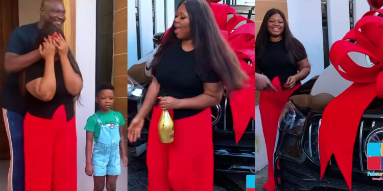 “Unforgettable Surprise: Husband Leaves Wife Ecstatic with a Mercedes Benz GLE Birthday Gift!”