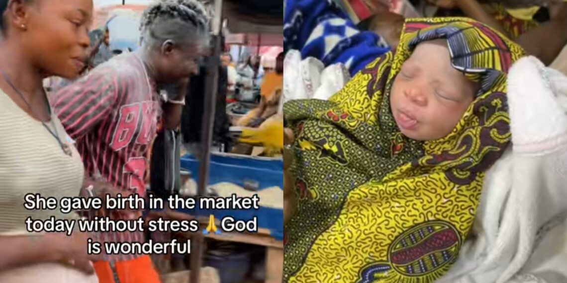 Heartwarming! The Joyful Moment a Woman Gave Birth in a Bustling Market Captivates Onlookers