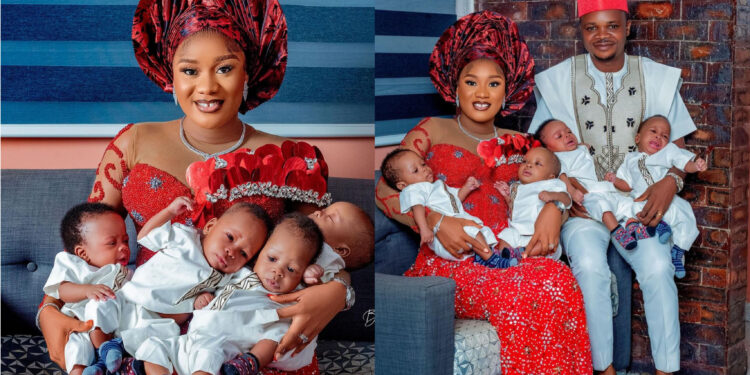 to every family believing God for this blessing, may this be your testimony soonest – couples celebrats as they welcome quadruplets after many years of waiting