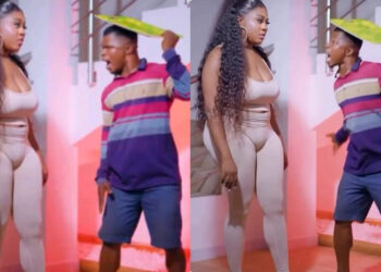 “Na wahoooo this doctor too do oooh” – Video of Nons Miraj in leggings as she dances with celebrity fish pie seller stirs reactions