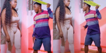 “Na wahoooo this doctor too do oooh” – Video of Nons Miraj in leggings as she dances with celebrity fish pie seller stirs reactions