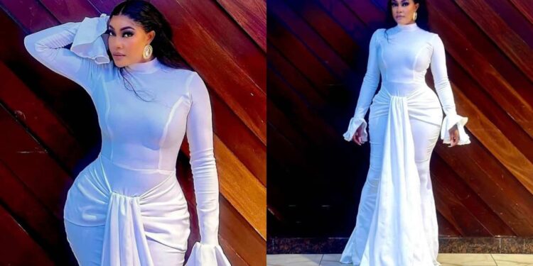 Celebrities react as Angela Okorie marks birthday in sultry f@iry dress