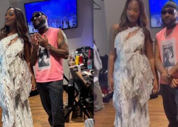 Moment Davido and Tems link up in Atlanta, Nigerians react to the video