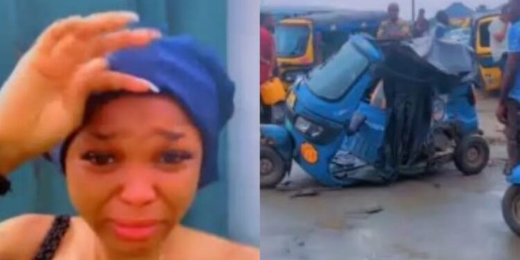 God is always faithful- Nigerians react as Lady burst into tears of joy as she escape accident