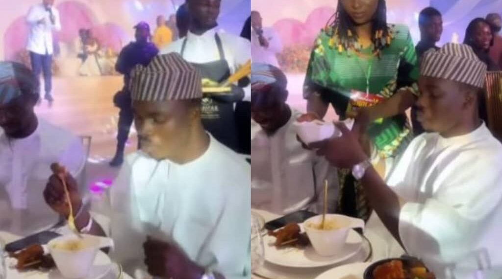 Hilarious moment MC calls out guest for eating too much at a wedding reception