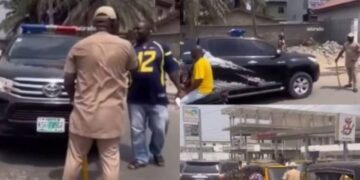 WOW! Trending video of a civilian who came down to control traffic in Ajah got people talking