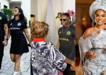 Beautifully moment Nollywood actress, Iyabo Ojo welcomes her daughter Priscilla Ojo’s Tanzanian boyfriend. 