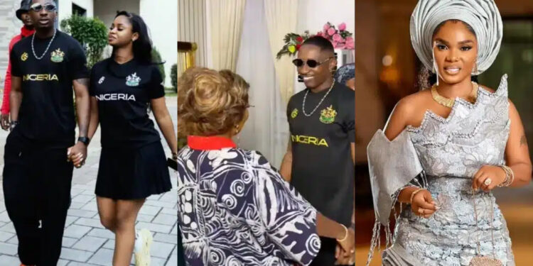 Beautifully moment Nollywood actress, Iyabo Ojo welcomes her daughter Priscilla Ojo’s Tanzanian boyfriend.