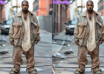 Kanye west stir reactions as he pose in a new trending outfit 