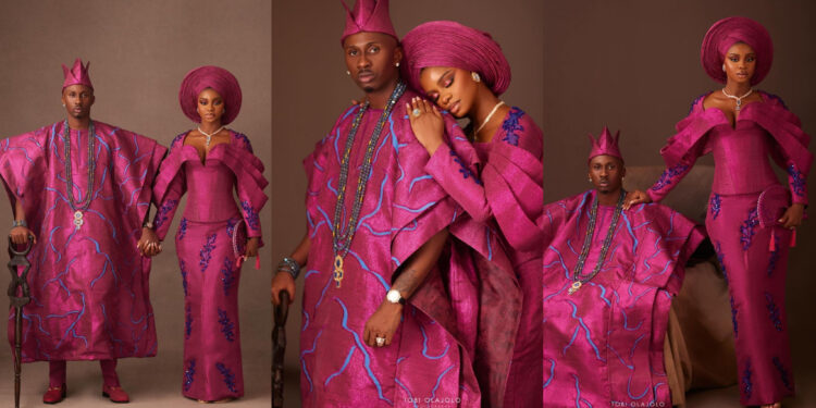 netizens raised eyebrows as Nollywood actress Iyabo Ojo daughter Priscilla steps out in traditional wedding Attire with her Tanzania boyfriend.