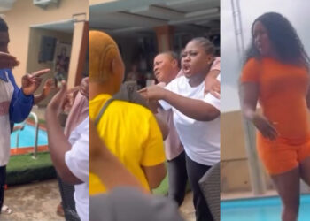 Lady Looses her coolness after she meet her best friend and her husband in a hotel
