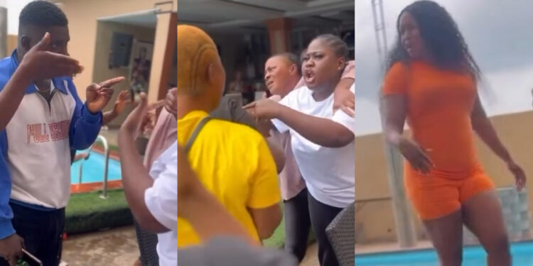 Lady Looses her coolness after she meet her best friend and her husband in a hotel