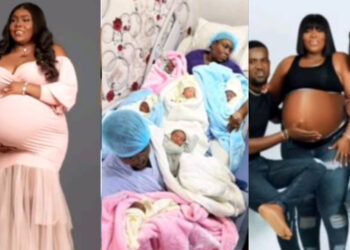 “What God can not do doesn’t exist” Nigerian lady expresses joy as her mother welcomes six babies at once