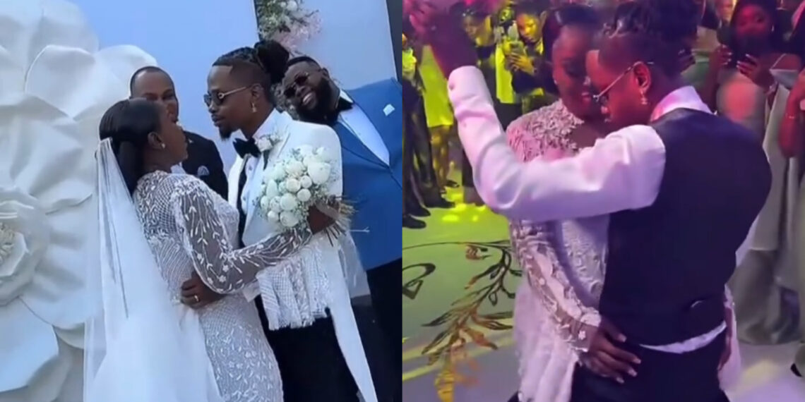 “Na once you go take no person wey no dey finish for club” latest couple in town yhemo_lee and His Wife Showing Off Their Dancing Skills At The White Wedding Ceremony