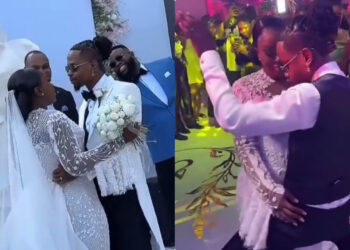 “Na once you go take no person wey no dey finish for club” latest couple in town yhemo_lee and His Wife Showing Off Their Dancing Skills At The White Wedding Ceremony