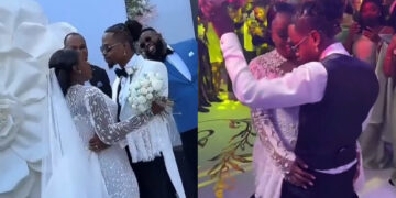 “Na once you go take no person wey no dey finish for club” latest couple in town yhemo_lee and His Wife Showing Off Their Dancing Skills At The White Wedding Ceremony