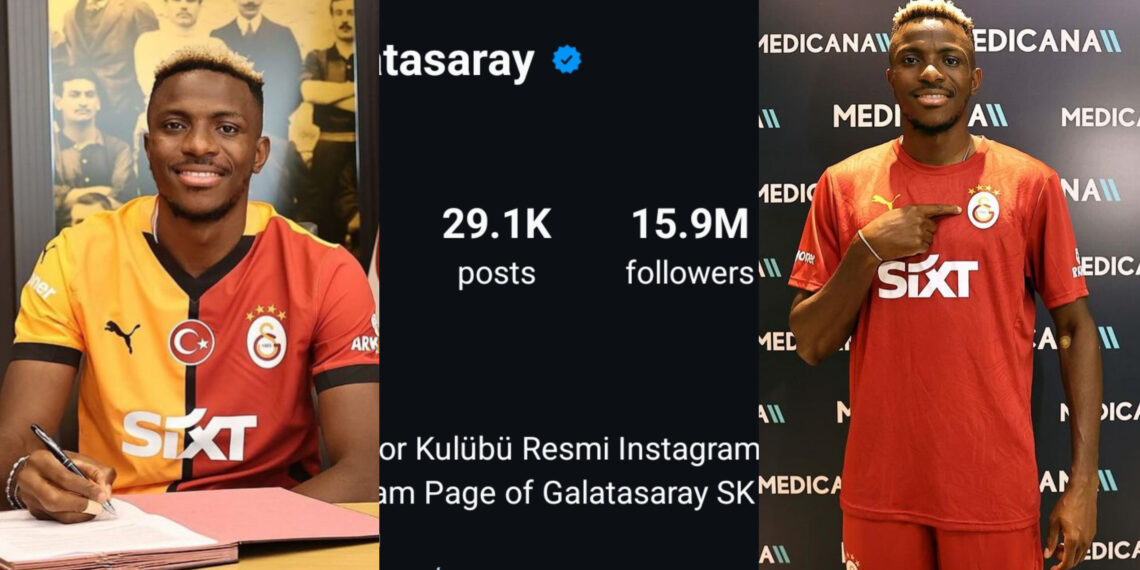 Galatasaray in jubilation as they celebrate a new milestone of 15millions followers on Instagram in just 3 days Victor Osimhen arrived