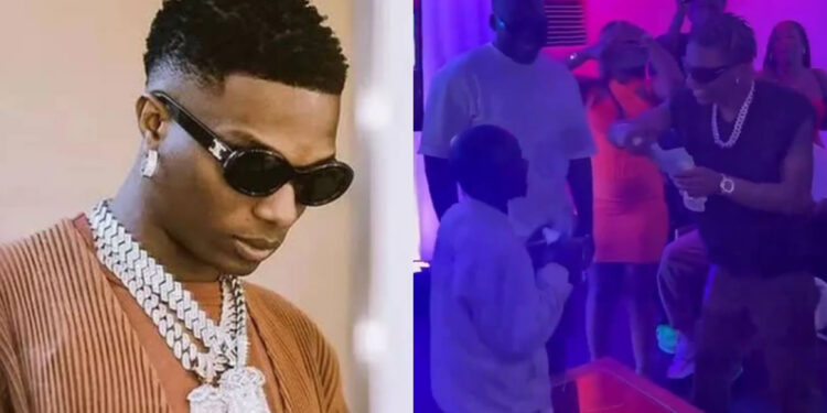 Wizkid Cheers Young Yoruba Rapper with Cash Reward for Impressive Performance