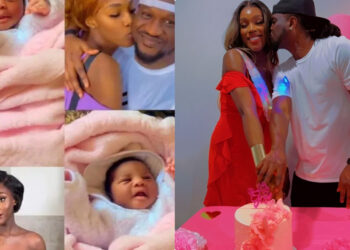 Abeg, whose random baby is that?! Ivy Ifeoma wife to Paul Okoye react over a photo that went viral that she put to birth 