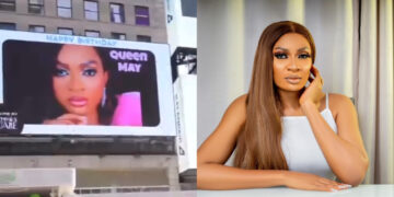 What else is the true definition of love? May Yul Edochie emotionally asked as her  face display on bill board at Times Square, NewYork? 