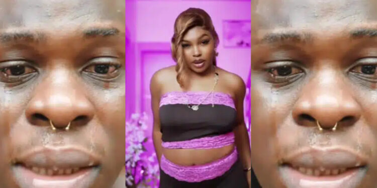 A Nigerian man shared premium tears As he begs popular Tik Toker, Joy, to be his girlfriend, 