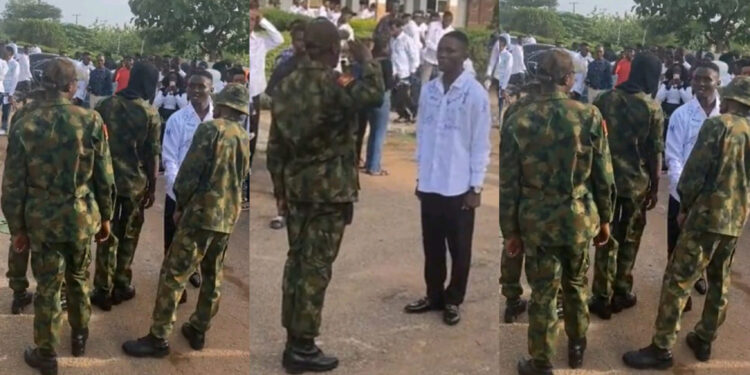 Captured in a trending video, Soldiers paying respect to colleague on sign-out day from university