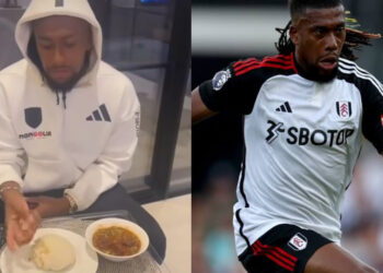 “Alex Iwobi Fuels Up with Semo and Okro Soup After Leading Fulham to 3-1 Victory Over Newcastle!”