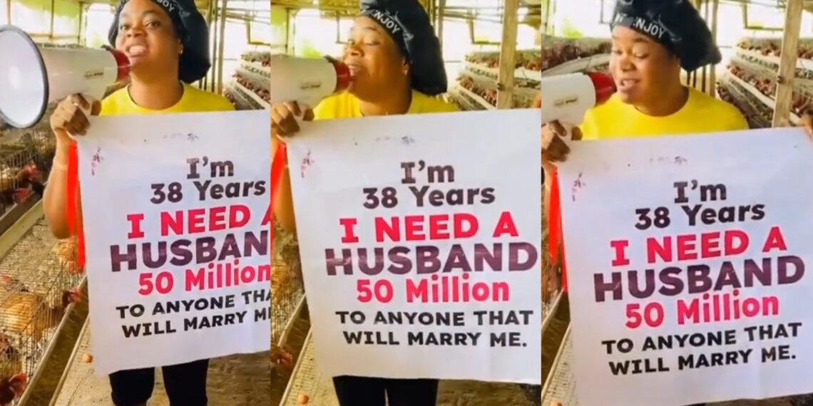 I’m 38 Years I NEED A HUSBAND 50 Million TO ANYONE THAT WILL MARRY Me – all I need is a submissive man I don’t need you to work all you have to do is stay at home watch TV and take care of my kids. Lady spills as she gives her guidelines on her unique quest. 