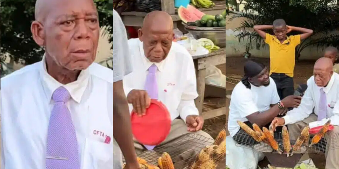 63 years old  University worker goes trends after he was selling roasted corn to carter for His family, revealing his passion and entrepreneurial spirit 
