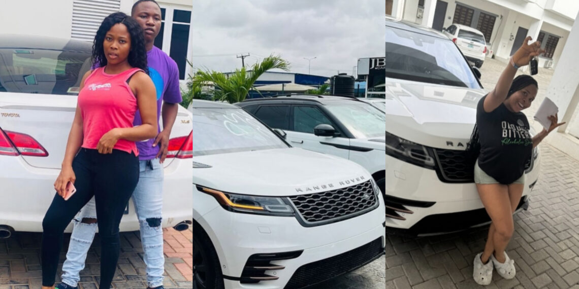 “Na girl wey calm down we go buy motor for” Nigerian big boy says as he surprise his baby mama with N80million Range Rover Sport Car