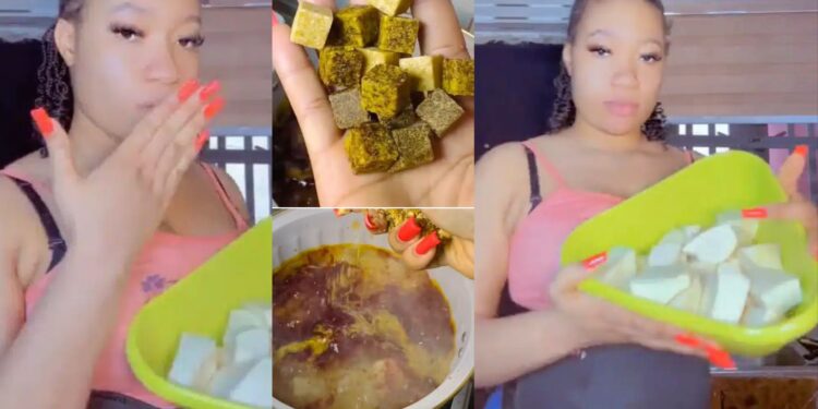 A lady goes viral as she makes yummy porridge for boyfriend with 13 seasoning cubes, honey, butter, and other spices