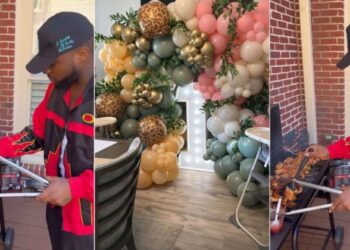 “Chef 001 Wen Sabi Pass Wizkid”- Nigerians Hail Davido As He Was Showing His Impressive Cooking Skills at Twins’ 1st Birthday Party