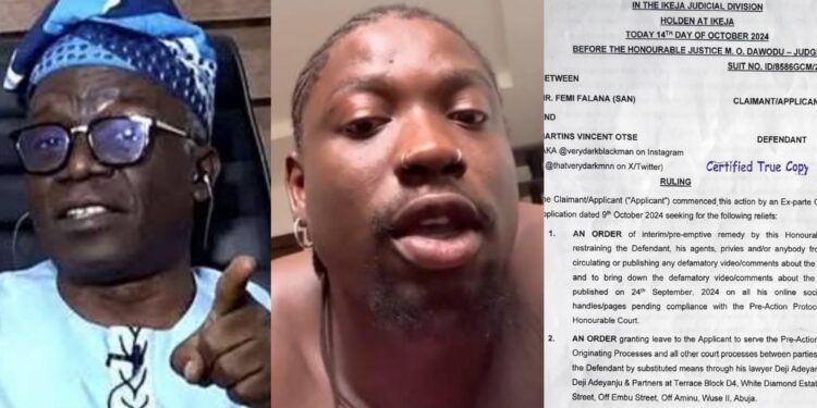 BREAKING: Court Orders VeryDarkMan to Delete Defamatory Posts Against Femi Falana