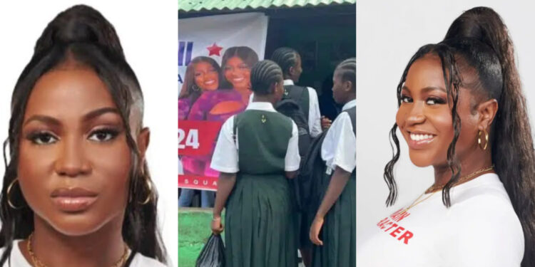 Liberian students top trends, as they storm voting center to support Wanni votes for the bbnaija #100m grand prize ahead of the final